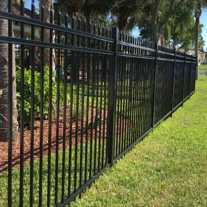 black aluminum fence